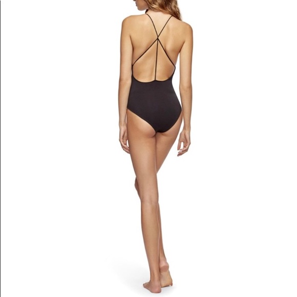 Sam Edelman Black Strappy Plunge Cotton Bodysuit L - Picture 7 of 13